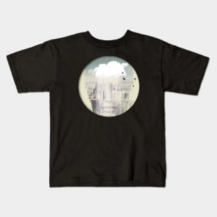 Raining in New York City Double Exposure Kids T-Shirt